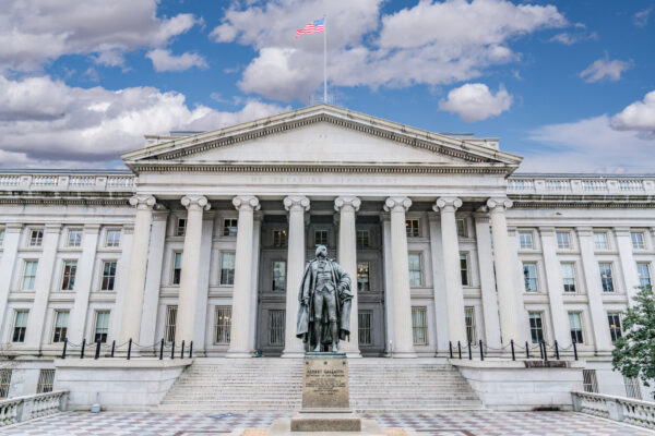 United States Treasury Department Building in Washington, DC