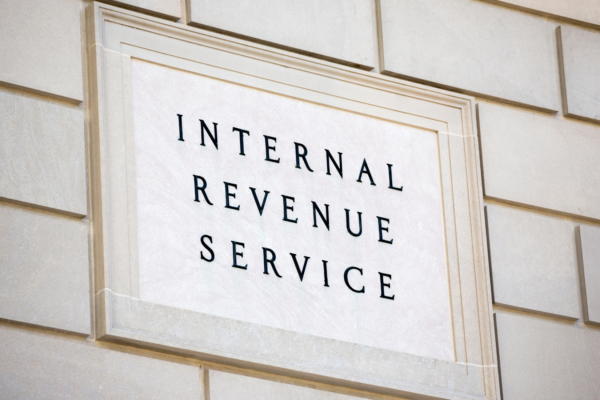 Photo of a sign that says Internal Revenue Service